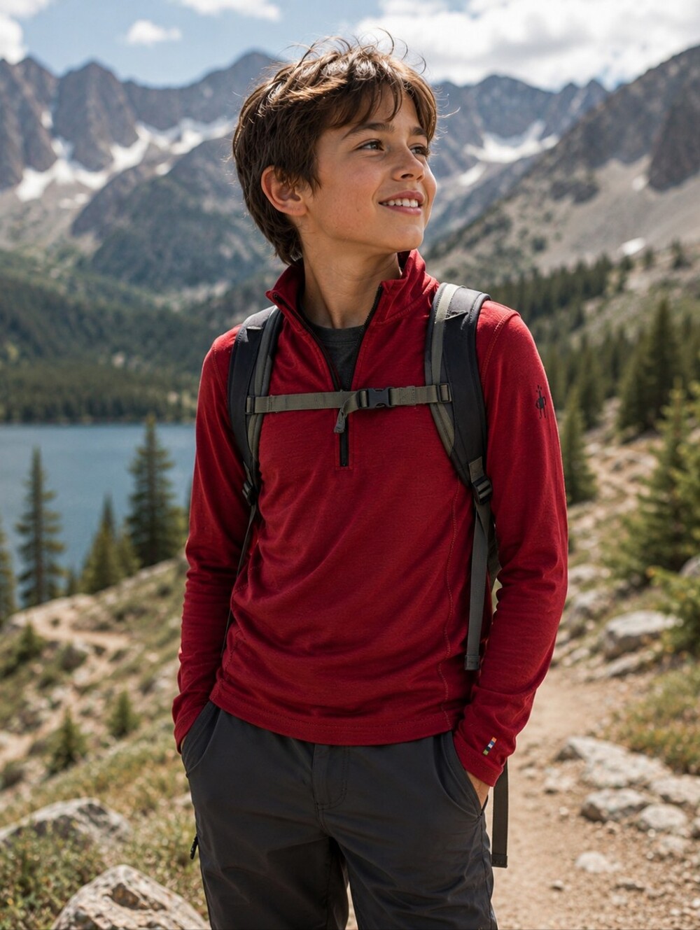 Smartwool Merino 250 Quarter Zip Base Layer Youth XL/Kids 14-16 100% Merino Wool